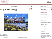 Tablet Screenshot of catalog.claremontmckenna.edu